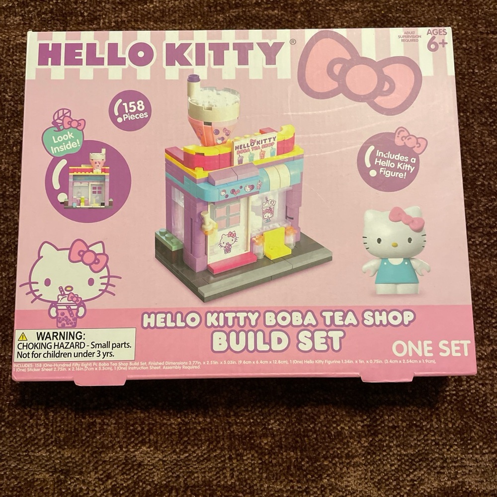Hello Kitty Boba Tea Shop Building Set - Pink and White